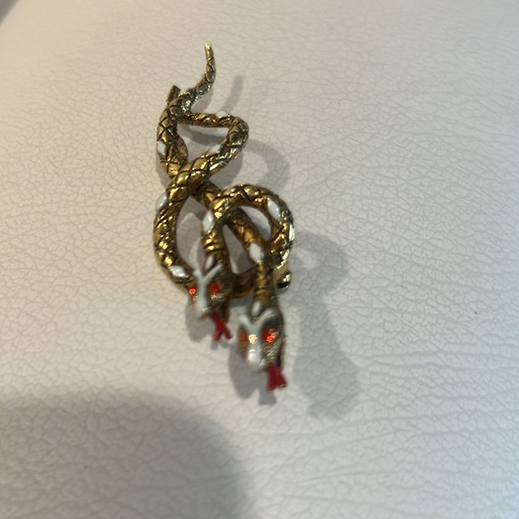 ART snake entwined brooch vintage - Picture 4 of 7